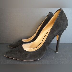 Jean-Michel Cazabat Elegant Black Suede Pumps Size 38